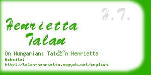 henrietta talan business card